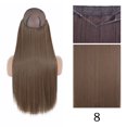 thumbnail image 3 of Extensiones de cabello sintético sin clip AZQUEEN, negro, rubio, largo, liso, con alambre de pescado secreto, postizo resistente al calor para mujer, 3 of 5