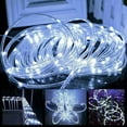 thumbnail image 3 of Morttic LED Rope Lights Battery Operated String Lights 23ft 50 LEDs 8 Modes Hanging Fairy Lights Dimmable/Timer with Remote for Camping Party New Year Christmas Decoration ,Cool White, 3 of 9