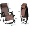 thumbnail image 6 of XF XINFENG Outdoor Zero Gravity Chair 2 Pack, Folding Lounge Chair Recliners Indoor Outdoor Furniture Adjustable Camping Chair Backyard Chair Deluxe Loveseats w/Pillow and Cup Holder Tray, Brown, 6 of 8