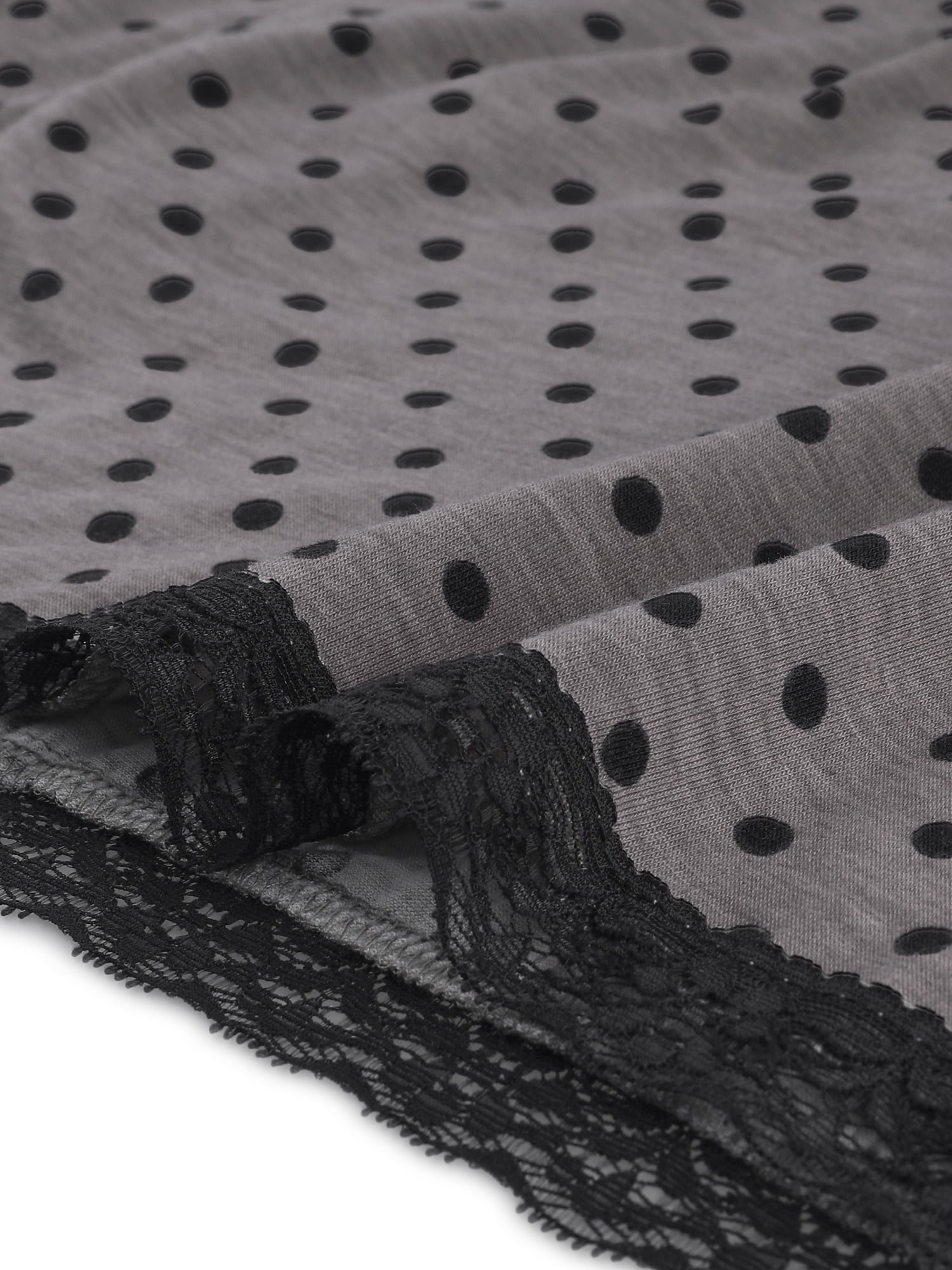 DARING DIVA Women's Plus Size Soft Short Sleeve Lace Trim Pajama Dress 3X Dark Gray