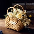 thumbnail image 4 of Picnic Storage Bag Vine Flower Basket Bamboo Weaving Fake Flowers Country Style Japanese-style Durable Flexible Baskets, 4 of 12