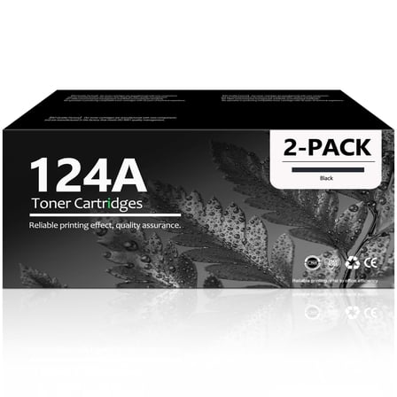 124A Q6000A Toner Cartridge Compatible for HP 124A Black Toner Cartridge for LaserJet 2600n 1600 Printer (2 Pack)