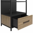 thumbnail image 2 of Meuble audio Structure d’Ameriwood Home, placage en bois de chêne sterling, métal et verre noirs, 2 of 9