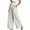 White, variant on Boho Wide Leg Linen pants for Women Fringe Drawstring Scalloped Waist Pants with Lace patchwork Hem Trendy Flowy Beach Pants Navy