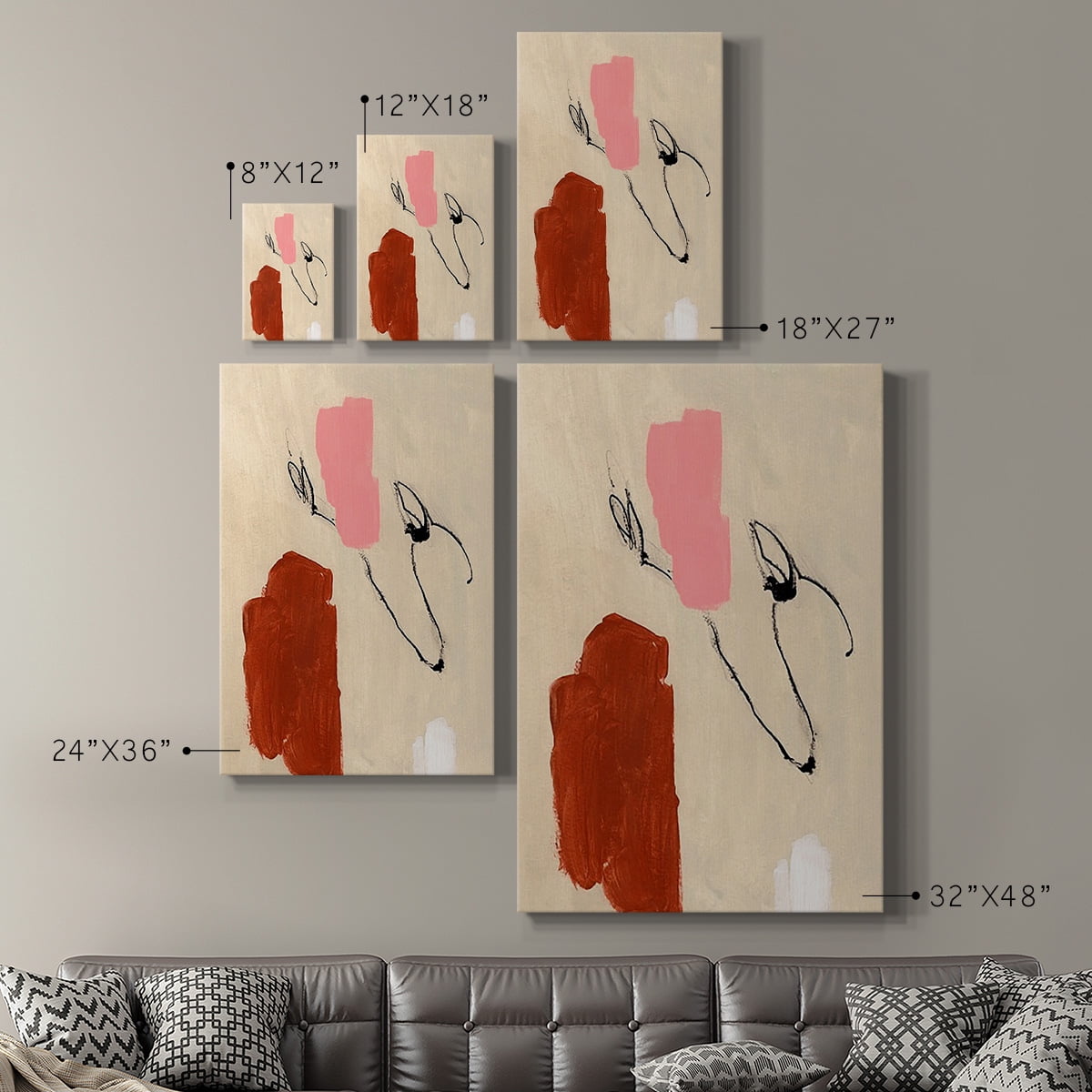Terra Rosa Abstract I Premium Gallery Wrapped Canvas - Ready to Hang
