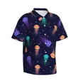 thumbnail image 2 of Haiem Sea Jellyfish Printed Hawaiian Shirt for Men - Men’s Casual Beach Summer Shirts - Stretch Fabric with Modern Fit-X-Large, 2 of 9