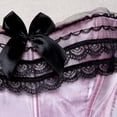 thumbnail image 3 of Sexy Satin Lace Overlay Corset Bustier Overbust Burlesque Corselet Top Bodyshaper Lingerie Showgirl Party Costume Plus Size, 3 of 3