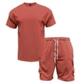 thumbnail image 4 of Mens Short Sets 2 Piece Outfits - Casual Summer Short Sleeve Sweatsuits Sets for Men with Cargo Pocket Casual Tracksuit Vacation Workout Sets, 4 of 9