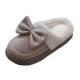 thumbnail image 4 of ATENAR Womens Slippers Wide Fuzzy Shoes Women Slip On House Slipper Gray 10, 4 of 8