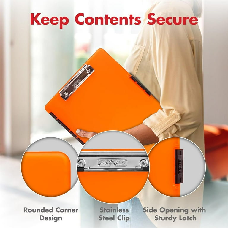 Dexas Full Size Hard Board Slimcase 2 Storage Clipboard