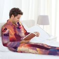thumbnail image 5 of KLL Sunset Cloud Corgi Sleepwear Mens Flannel Pajamas,Long Cotton Pj Set, 5 of 7