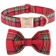 thumbnail image 1 of Collar para perro Tunkoo Christmas Plaid, algodón suave, ajustable en L, 1 of 6