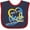 Navy and Red, variant on Inktastic Proud of My Uncle Down Syndrome Awareness Heart Ribbon Boys or Girls Baby Bib
