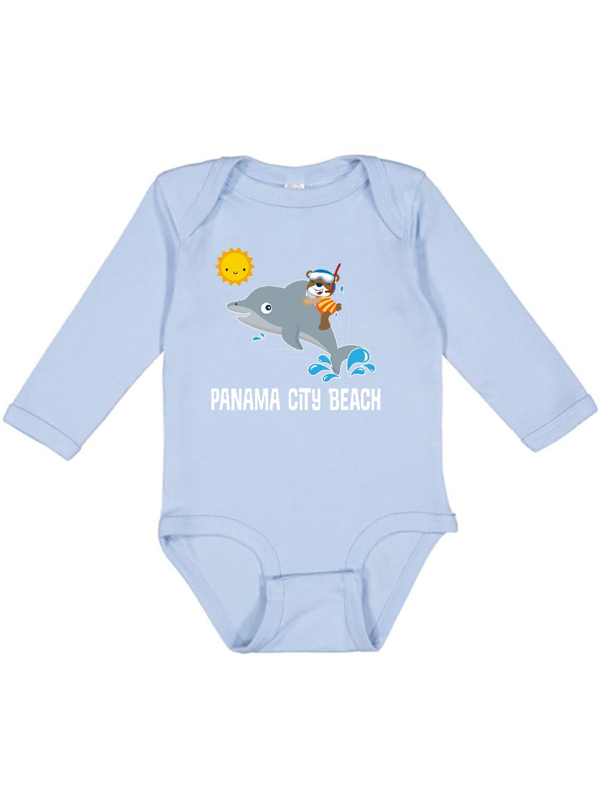 Inktastic Panama City Beach Florida Vacation Gift Baby Boy or Baby Girl Long Sleeve Bodysuit, Infant Unisex, Size: 6 Months, Blue