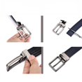 thumbnail image 4 of Reversible Belt for Men, Retro Leather Jeans Belt 1 3/8" Black & Brown, Adjustable Trim to Fit High Quality, 4 of 7
