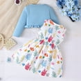 thumbnail image 4 of NAFUU Girl's 2 Piece Outfits Baby Girls Outfits 2 Piece Set Cute Sleeveless Print Dress With Solid Shawl Toddler Clothes For Casual Beach School Party Trendy Outfit 9-12 Months, 4 of 7