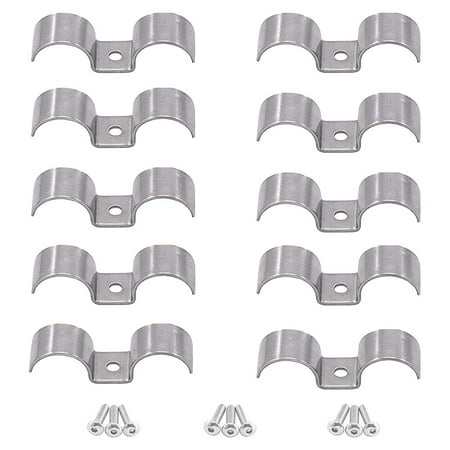 

14mm (9/16Inch) Stainless Steel Double Line Clamps Kit with Hexagon Socket Screws M5X12 Silver Tone (10Set)