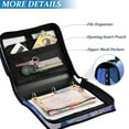 thumbnail image 4 of ALAZA Zipper Binder Butterfly Shiny Blue 3 Ring Trapper Keeper File Folder Organizer Bag, 4 of 8