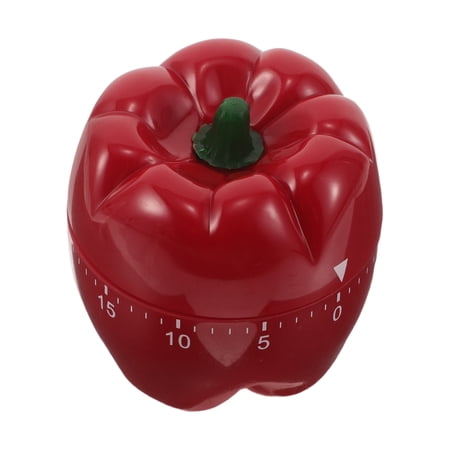 CTIRCHIU Home Cooking Mechanical Timer Red Pepper Shape with Battery Free Reliable Countdown