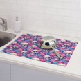 thumbnail image 6 of Sikiie white Skull blue flower Dish Drying Mat, Kitchen Counter Mat, Self Drying Mat for Kitchen Counter Dish Drying Pad ,for Dishes, Utensils, Pots and Pans（24" x 18"）, 6 of 7
