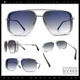 thumbnail image 2 of Mens Rectangular Rimless Racer Perforated Side Visor Metal Sunglasses Silver - Blue Mirror, 2 of 8