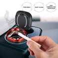 thumbnail image 2 of Universal Car Ashtray Trash Can Cigarette Cylinder with Lid LED Light Portable Detachable Plastic Red, 2 of 6