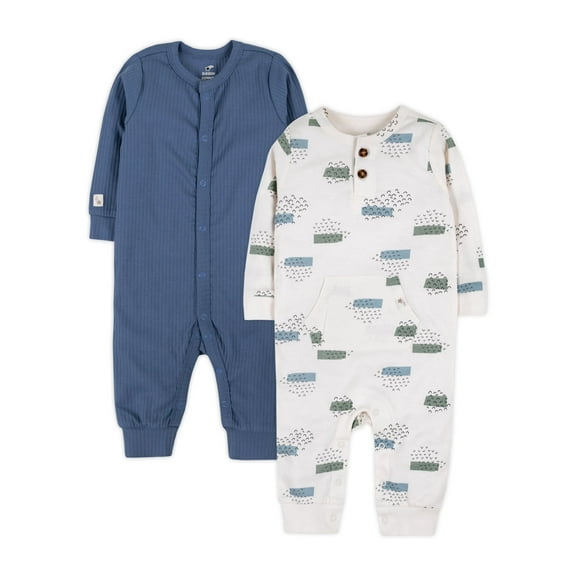 Little Star Organic Baby 2Pk Coveralls, Size Newborn-12M