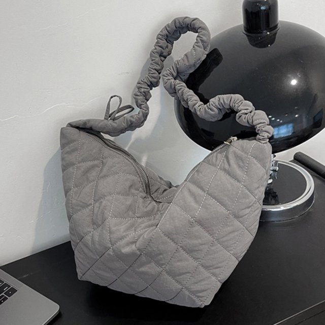 Bolso bandolera para mujer, bolso de bola de masa hervida de algodón, correa fruncida ajustable, bolso diario para mujer