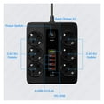 thumbnail image 4 of 3000W 6 AC Outlets Power Strip 6 USB Charging Station Extension Cord 2M PD 20W QC3.0 USB Port Multi Outlet Charger Power Socket ,Universal Compatibility, 4 of 6