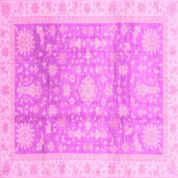 Ahgly Company Indoor Square Oriental Pink Modern Area Rugs, 3' Square