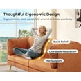 thumbnail image 5 of 73" Mid-Century Modern Loveseat Sofa - Comfy Cushions, Solid Wood Frame, Orange Fabric - Ideal for Office, Living Room & Apartment, Tool-Free Assembly, 5 of 7