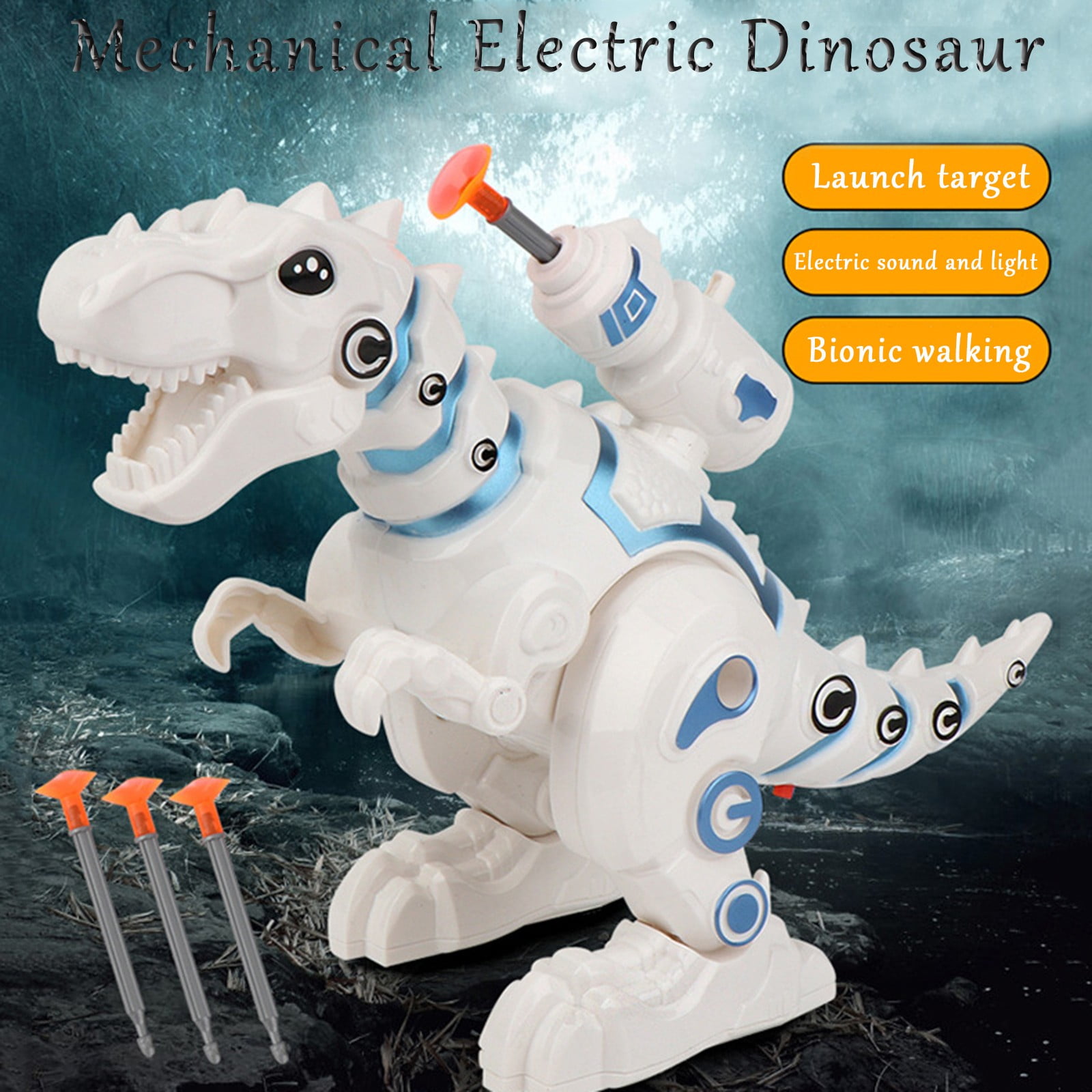 JIEQI Remote Control Dinosaur Robot for Kids,Intelligent Robot Toys Sings Dances Sprays Mist Launches Missiles Walking Fight Models Electronic RC Robot Toys for Boys Girls Gift 