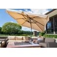 thumbnail image 6 of Island Umbrella Santorini II 10' Square Cantilever Umbrella with Valance, Sunbrella Acrylic Fabric with Base, 6 of 6