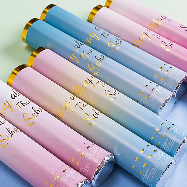 Travelwant Confetti Sky Confetti Cannons Multicolor Biodegradable Confetti Poppers for Wedding