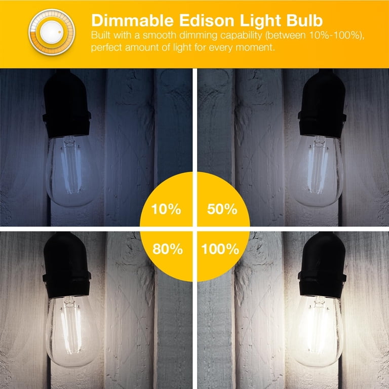 DAYBETTER Edison LED Vintage Bulbs, Dimmable, 60W Equivalent, 8 Pack photo 3