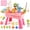 Pink811A, variant on Pink Water Table for Girls/ 2–7 Years,20 in/51 cm, Outdoor Sensory Toys , Gift for Kids Outdoor Play Table with Pump & Running Water, Fishing Game.