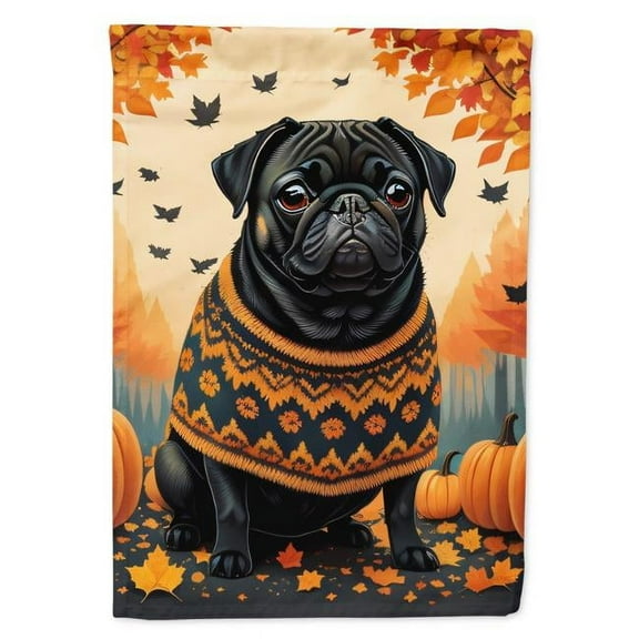 Black Pug Fall House Flag