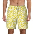 thumbnail image 2 of Picia Daisies Flowers pattern Mens Swim Trunks with Compression Liner Stretch Beach Shorts Quick Dry with Zipper Pockets No-Chafing Board Shorts-X-Large, 2 of 9