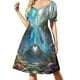 thumbnail image 2 of HAITÍ: Vestido de manga corta con estampado publicitario de viajes y turismo vintage, ropa de fiesta, vestidos de verano para mujer., 2 of 7