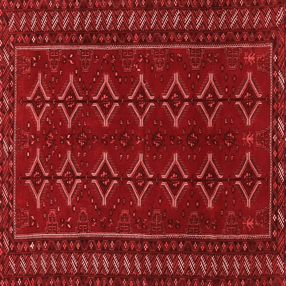 Ahgly Company Indoor Square Persian Red Traditional Area Rugs, 7' Square