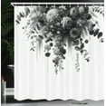 thumbnail image 3 of Ambesonne Black and White Shower Curtain, Eucalyptus Branches, 69"Wx75"L, Dark Grey White, 3 of 4