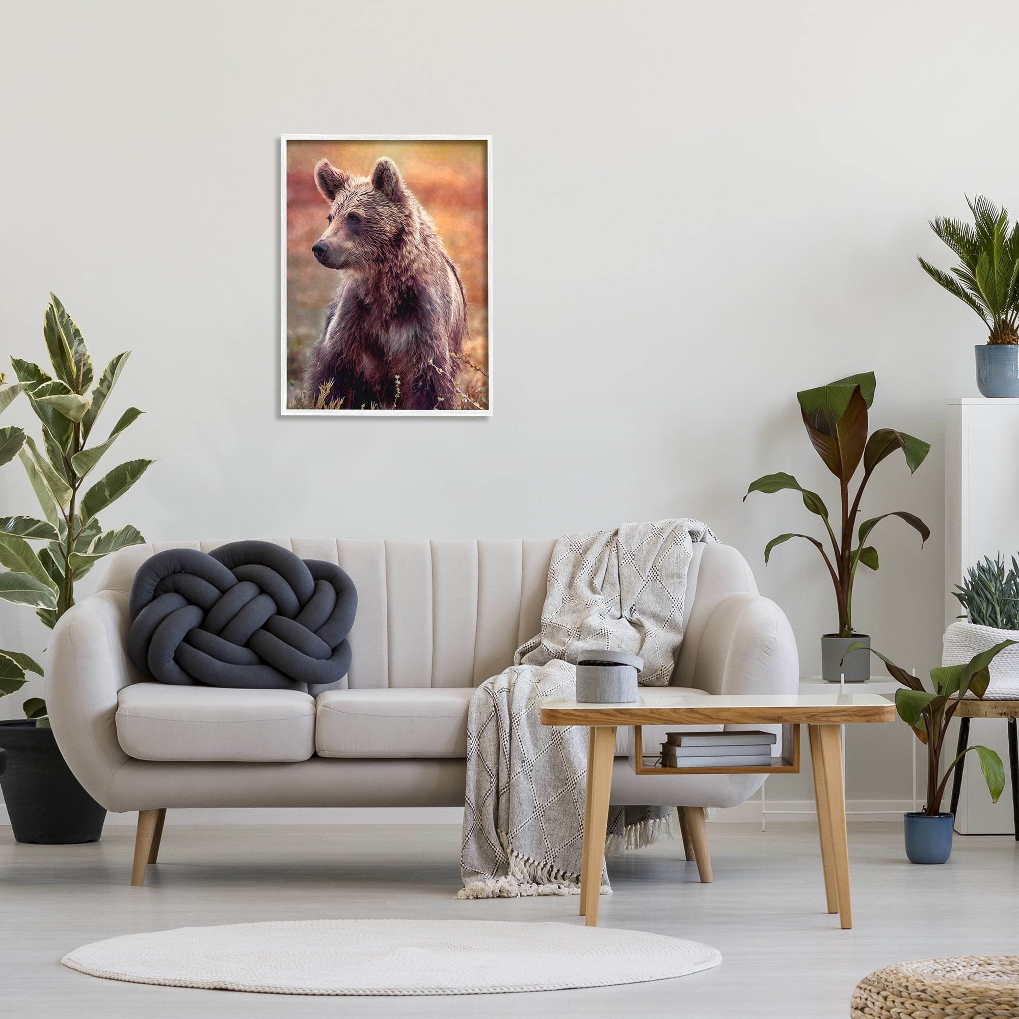 Stupell Industries Majestic Baby Bear Warm Sunlit Forest Habitat Photograph White Framed Art Print Wall Art, Design by Alpenglow Workshop