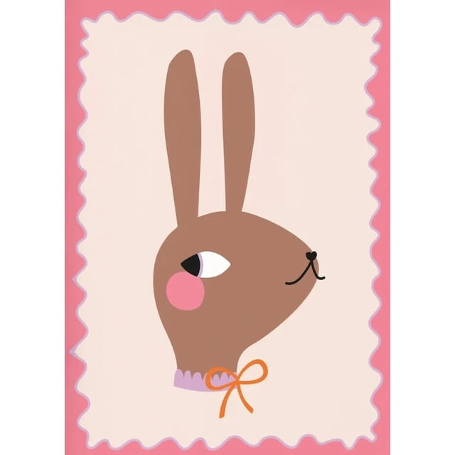 Illustration Mignonne de Chat Renard Chien Cheval Lapin à Pois Rouges Affiche Peinture sur Toile Imprimée pour Décoration Murale de Chambre d'Enfant Maison Cuadros 50 x 70 cm (Sans Cadre),07