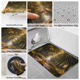 thumbnail image 6 of Brown Trees Bath Mat 3 Piece Bathroom Rug Set, Forest Art Decor Spring Summer Nature Leaf Non Slip Bath Rug Contour Mat and Toilet Lid Cover, Absorbent Shower Mats Soft Bath Rugs and Mats Sets, 6 of 8