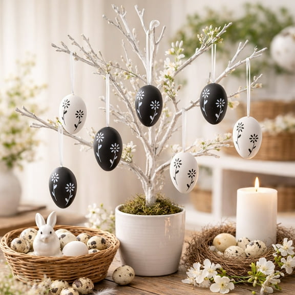 6Pcs Easter Eggs Hanging Decoration Creativeness Broken Eggs Easter Eggs Easter Decorations Scene Arrangement
