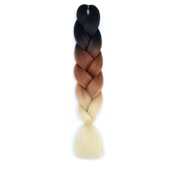 ERDOUY 3-Tone Gradient Rainbow Braiding Hair, 6Pcs 24in Lush Ultra-Soft Synthetic Extensions, Braid-In Supplies for DIY Braiding Looks, Gradient Blonde B