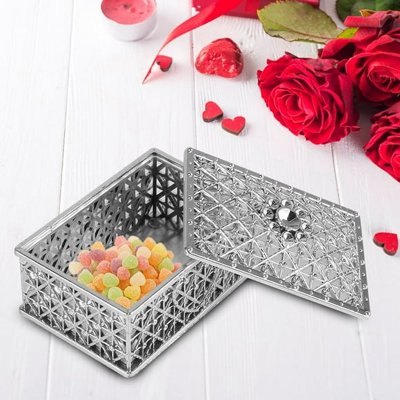 TOPINCN 12PCS Square Treasure Chest Shape Candy Boxes Wedding Favor Party Hollow Plastic Candy Gift Container,Hollow Candy Box,Wedding Candy Boxes