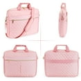 thumbnail image 4 of Gustave 15.6 inch Laptop Bag for Women Men Quilted Computer Briefcase Messenger Bags Large Laptop Case Handbag with Shoulder Strap for Work Office Business Travel - Pink, 4 of 9