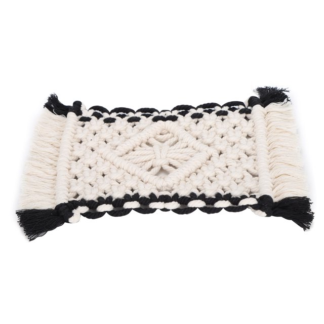 Posavasos rectangular, posavasos de algodón, tejido a mano, mantel individual de primera calidad