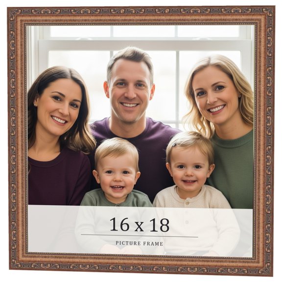 16x18 Frame Gold Solid Wood Picture Frame Width 1.25 Inches | Interior Frame Depth 0.375 Inches |